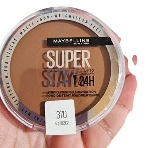 Maybelline Super Stay 24H Hybrid Powder Foundation Makeup, 370 Deep Tan‎